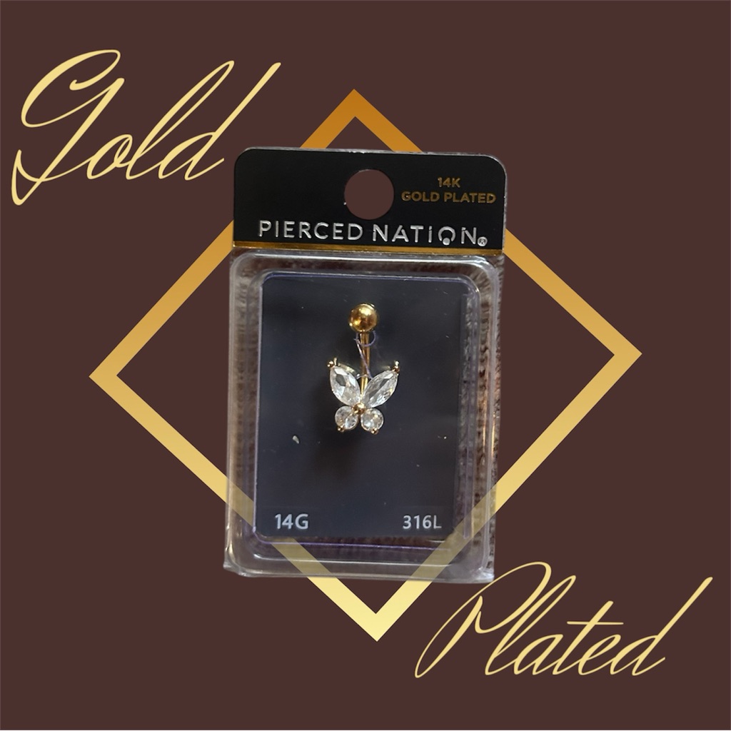 Gold Plated Butterfly Belly Ring